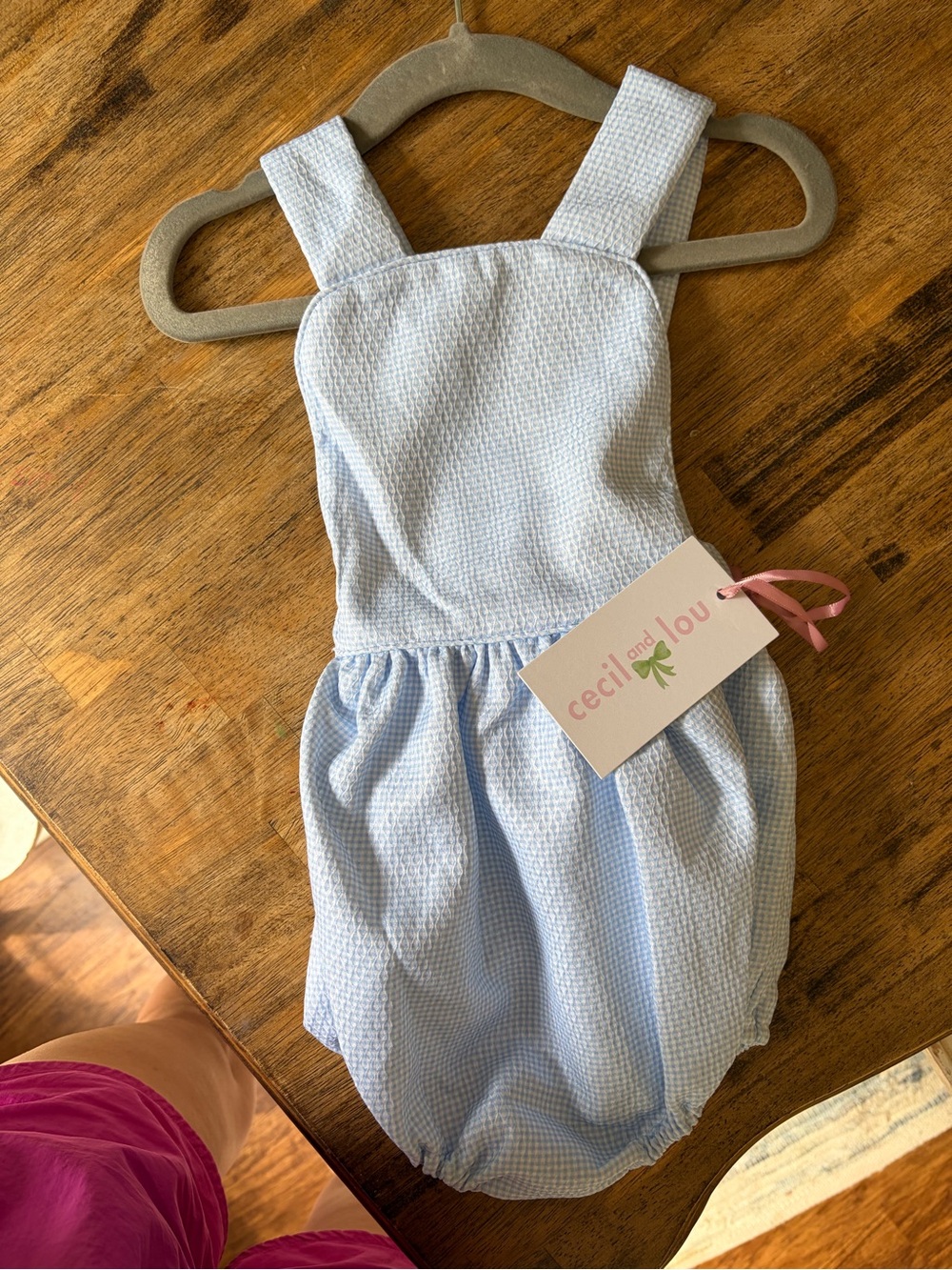 cecil and lou Light Blue Baby honeycomb One-Piece bubble romper